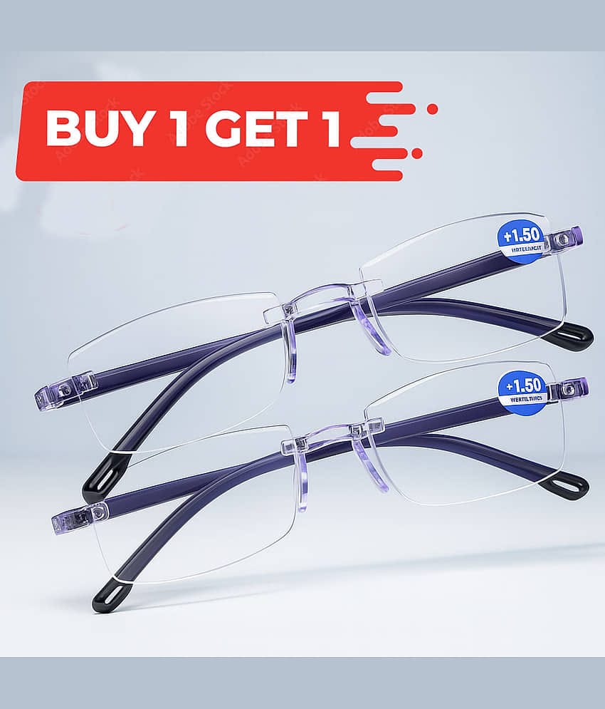 Fadiso Fashion Round Rimless Reading Glasses
