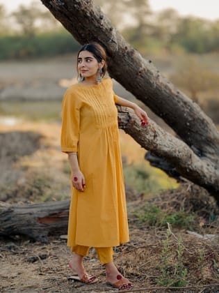 Mustard Kurta Set-L