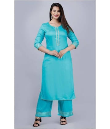 MAUKA - Green Straight Rayon Women's Stitched Salwar Suit ( Pack of 1 )