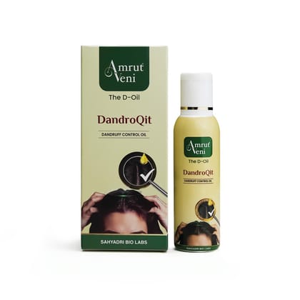 Amrutveni DandroQit Anti-Dandruff Hair Oil, 50ml | The D-Oil for Dandruff & Flake Control | Scalp Nourishment & Healthy Hair