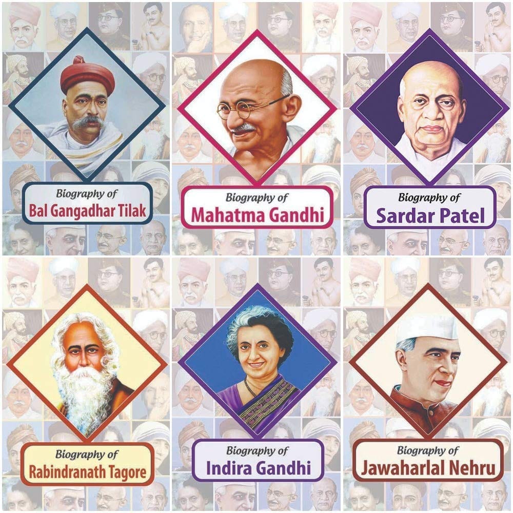 Biography of Jawahar Lal Nehru, Rabindranath Tagore, Mahatma Gandhi, Indira Gandhi, Sardar Vallabhbhai Patel, Bal Gangadhar Tilak, (Set of 6 Books) [Paperback] [Jan 01, 2020] RPH Editorial Board