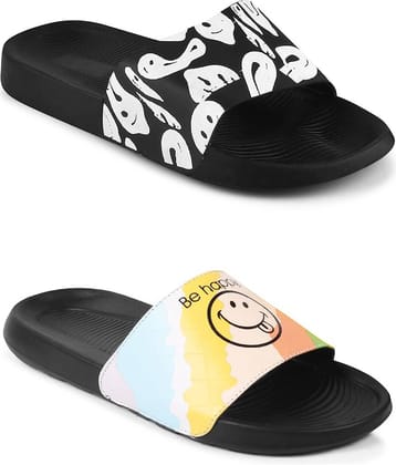 PERY PAO Black Men's Slide Flip Flop
