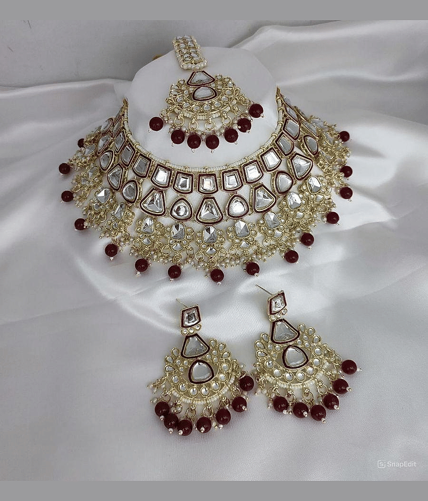 Padmavati Bangles White Alloy Necklace Set ( Pack of 1 )