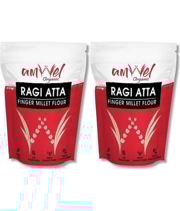 Amwel Ragi Atta | Finger Millet Flour | Diabetic Friendly Gluten Free  900 gm Pack of 2