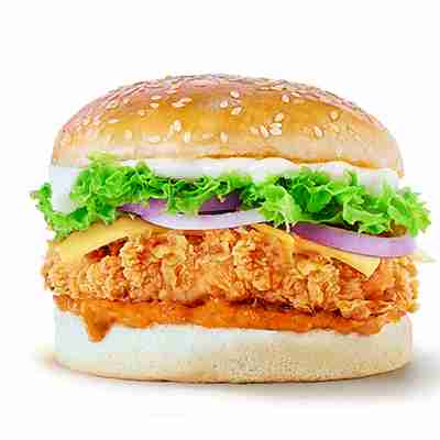 Tandoori crispy chicken burger
