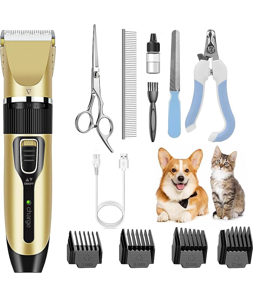 KRAMOX Rechargeable Cordless Dogs Cats Horse Grooming Clippers - Professional Pet Hair Clippers with Comb Guides for Dogs Cats Horses and Other House Animals Pet