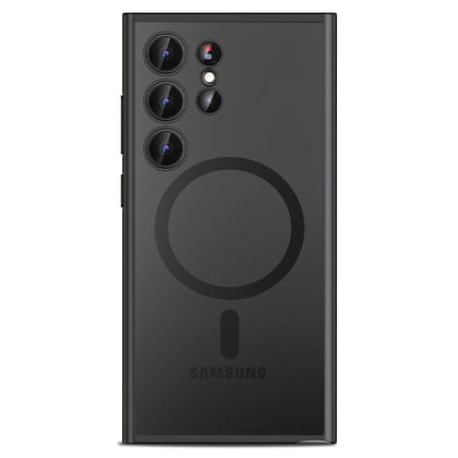 DailyObjects Case for Samsung Galaxy S24 Ultra, Drop Protection Polycarbonate Nimbus Matte Slim Shockproof Back Cover-Black Black Nimbus Magnetic