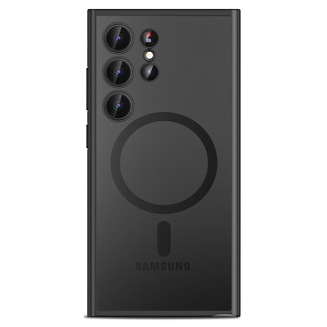 DailyObjects Case for Samsung Galaxy S24 Ultra, Drop Protection Polycarbonate Nimbus Matte Slim Shockproof Back Cover-Black Black Nimbus Magnetic
