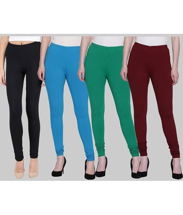 FnMe - Multicolor Lycra Women's Leggings ( Pack of 4 )