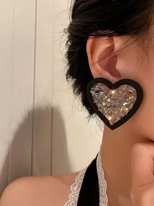 Disco Drama Heart Studs