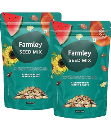 Farmley 5-In-1 Premium Mix Seeds For Eating & Healthly Snacks Contains Pumpkin,Chia,Flax,Sunflower,Watermelon Seeds Pack Of 2 , Each 200 Gm