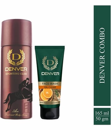 Denver Ace Deodorant 165ML & Oil Clear Face Wash 50GM ( Combo Pack of 2)
