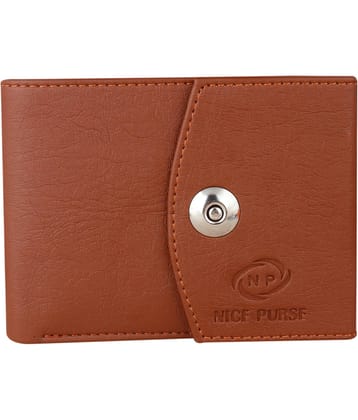 Nice Purse PU Colorblock,Solid Men's Regular Wallet,Travel Wallet With 6 Slots For Card ( Tan , Pack of 1 )