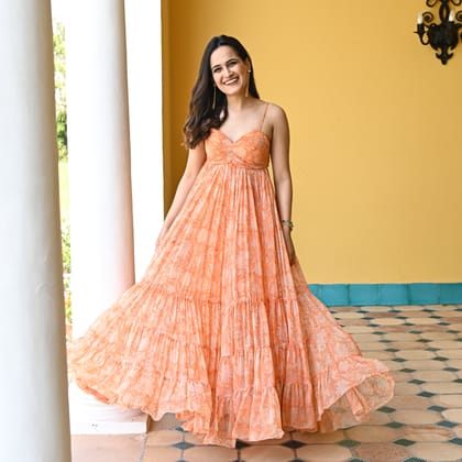 Aden Chiffon Long Dress-XS