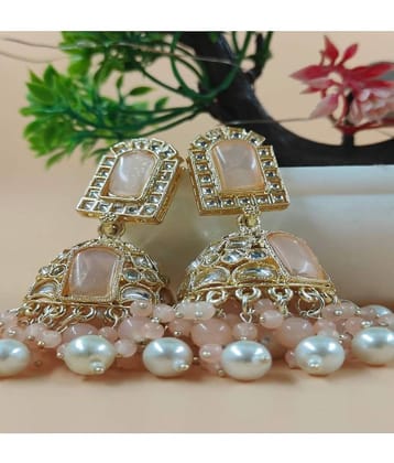 Jiyanshi fashion Peach Jhumki Earrings ( Pack of 1 )