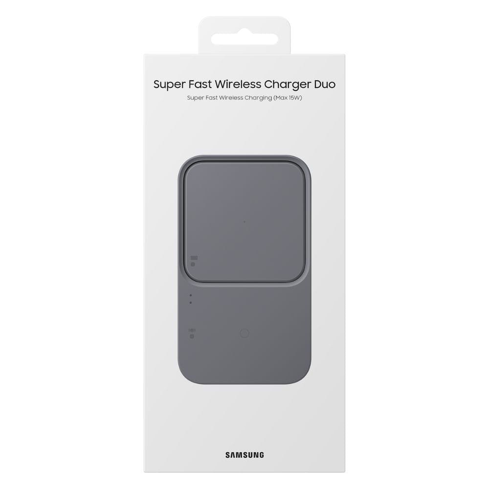 SAMSUNGg Wireless Charger Duo EP-P5400BBEGIN with 15W of Fast Charging Support (Dark Gray)