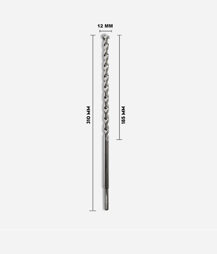 Laxmi (12 x 310mm) Cross Tip Concrete Drill bit (Silver) Masonry Bit