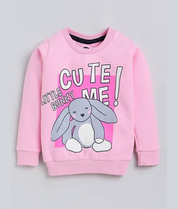 Lazy Shark Girls Cotton Sweatshirt ( Pink )