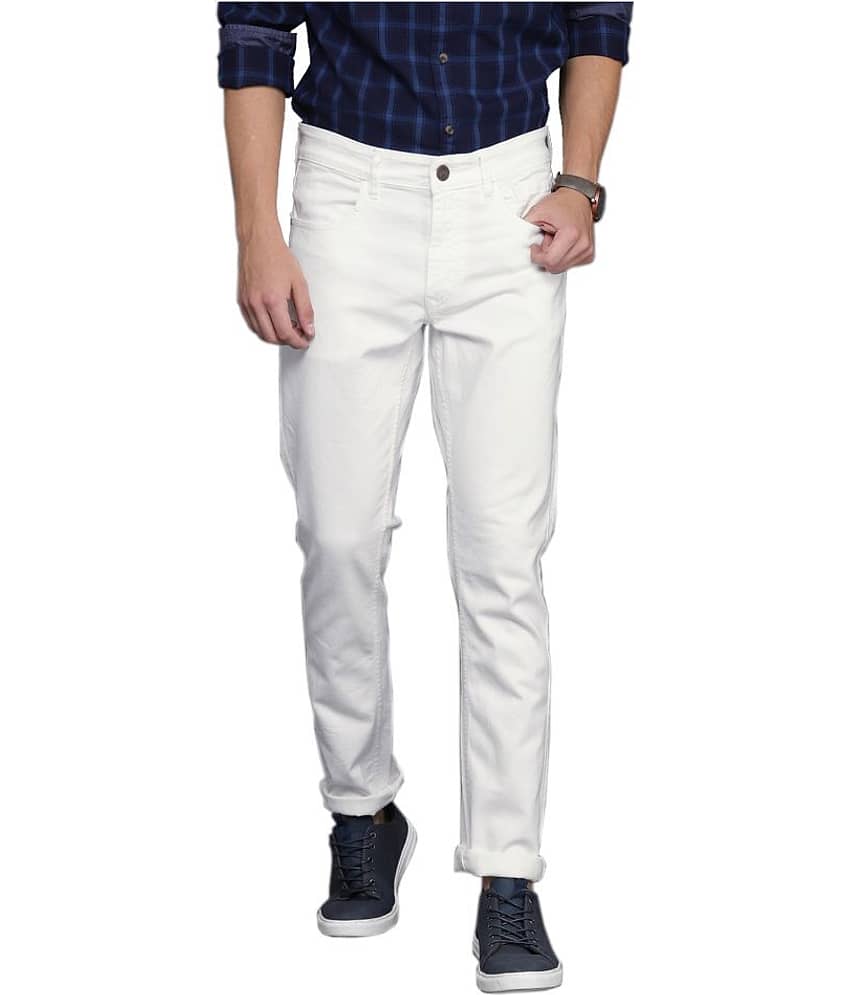 HALOGEN Skinny Fit Solid Men's Jeans - White ( Pack of 1 )