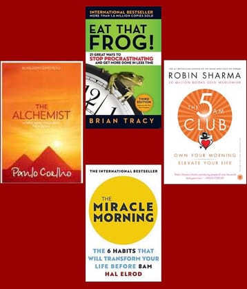 The Alchemist + 5 Am Club + The Miracle Morning + Eat That Frog!