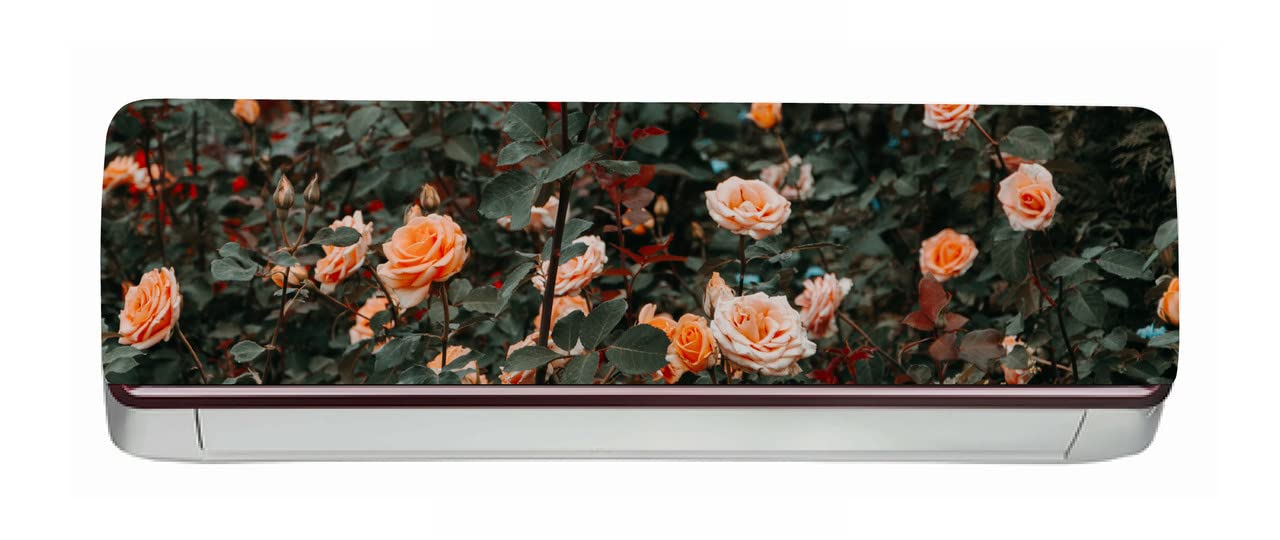 DreamKraft Flowers AC Sticker (Multicolor PVC Vinyl, 30cm X 91cm)