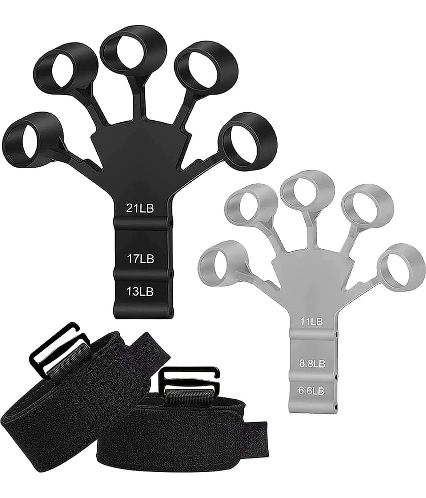 HORSE FIT  New Finger Gripper Strengthener - Adjustable Finger Exerciser and Finger Stretcher - Grip Strength Trainer for Hand Therapy, Rock Climbing - Relieve Pain for Arthritis, Carpal Tunnel
