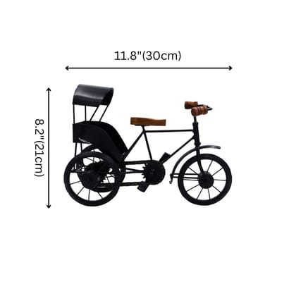 Vintage Cycle Rickshaw Showpiece - Black