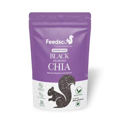 Feedsco Chia Seeds | For Eating I Helps In Weight Loss I Rich Calcium, Protein, Fibre, Omega 3 & Antioxidant Healthy Snacks Immunity Booster Raw, Vegan Gluten Free