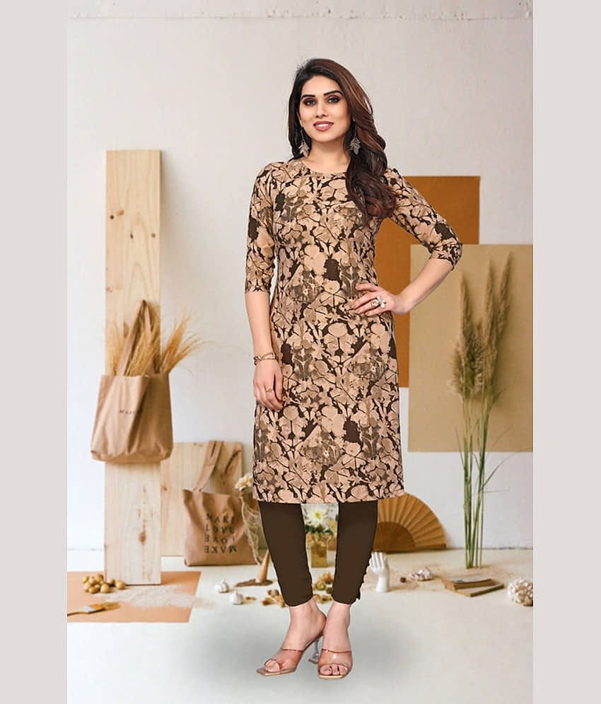 KETAKI FASHION Pack of 1 Crepe Printed Straight Women's Kurti - ( Multicolor )