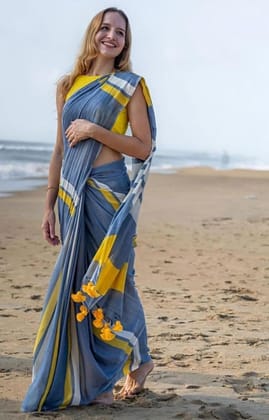DARSHANS Women's Linen Printed Saree With Unstitched Blouse 5.5Mtr (Blue)-PID65198 DARSHANS Women's Linen Printed Saree With Unstitched Blouse 5.5Mtr (Blue)-PID65198
