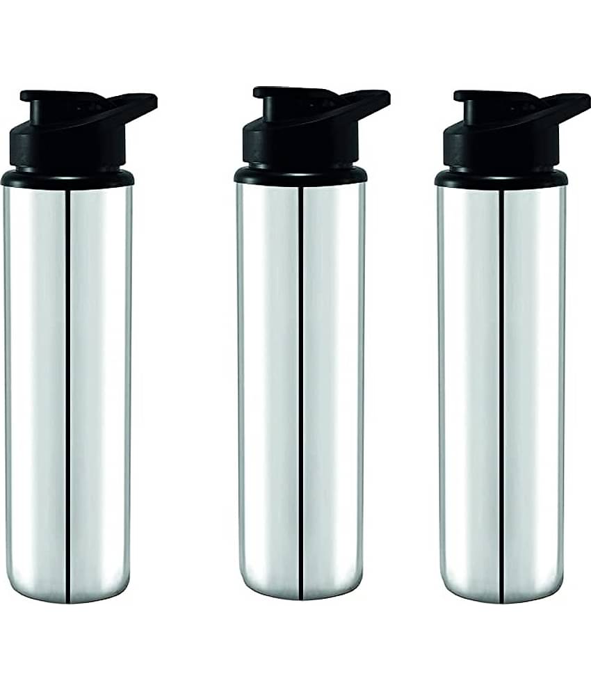 PIQUANT KITCHENWARE Eco Sipper Silver Sipper Water Bottle 900 mL ( Set of 3 )