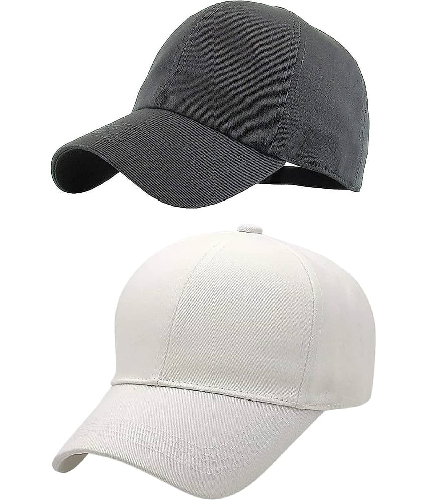 Zacharias - 100% Cotton Gray Men's Cap ( Pack of 2 )