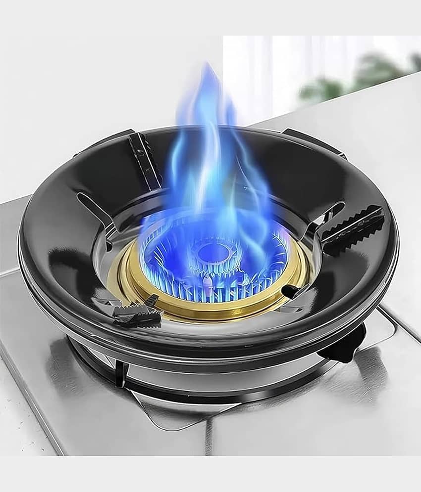 analog kichenware Black Aluminium Fire & Windproof Energy Saving GAS Saver Stand ( Set of 1 )