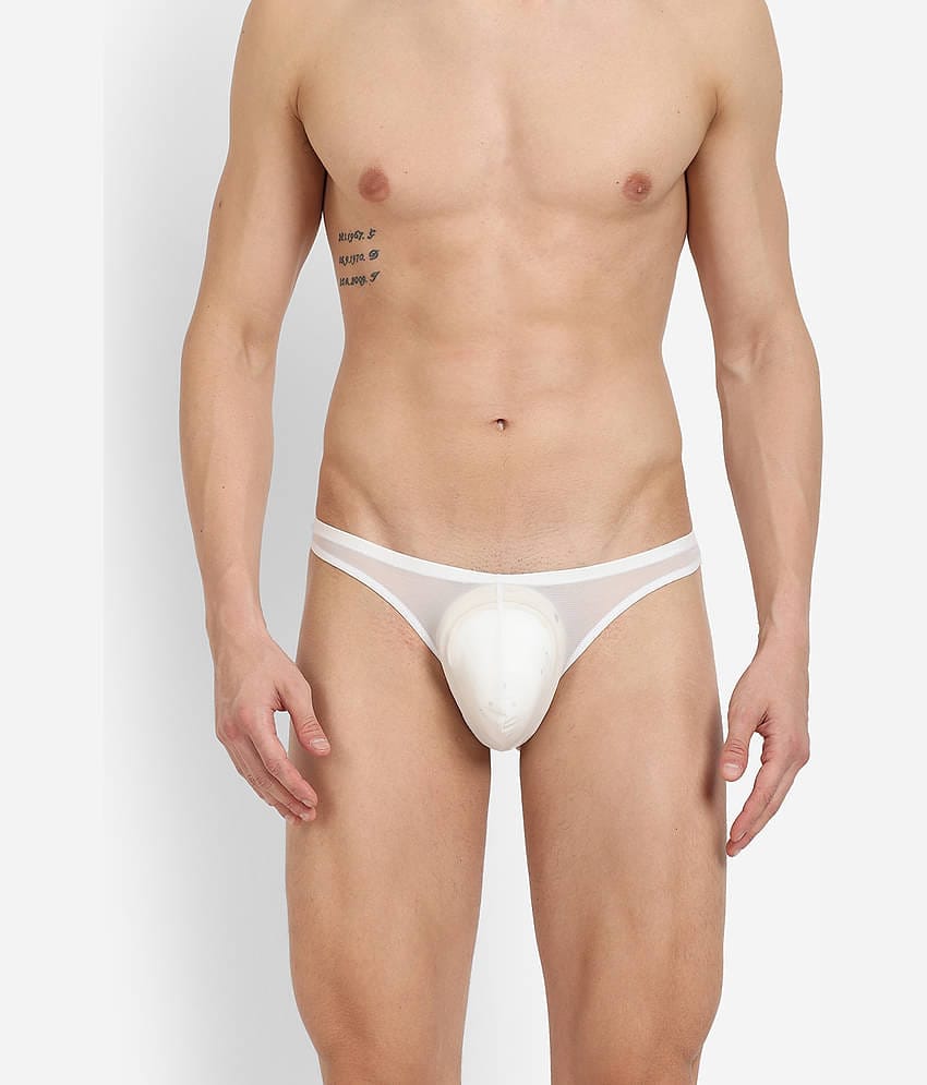 La Intimo Pack of 1 Nylon Thongs For Men's ( White )