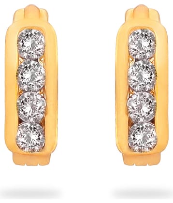 LUV FASHION Golden Huggies Earrings ( Pack of 1 )