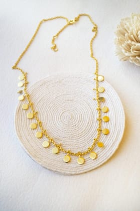 Classic Circle Garland Gold Plated Sterling Silver Necklace-Gold / 16 inches adjustable upto 18 inches