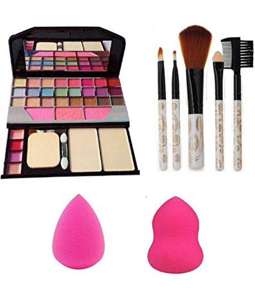Lenon KB 1 Eyeshadow+ 5 PcsBrush+ 2 Blender | MakeupKit Eyes Powder Colours 10 mL Pack of 5