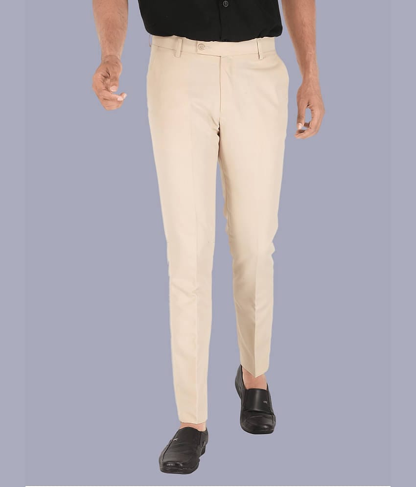 CLARE&CLARA Beige Regular Formal Trouser ( Pack of 1 )