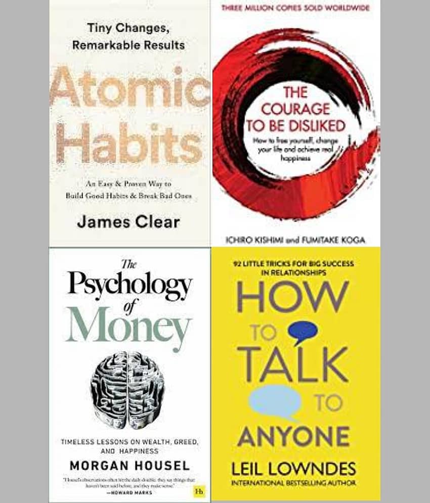 Atomic Habits +The Psychology of Money + The Courage To Be Disliked + How To Talk Anyone