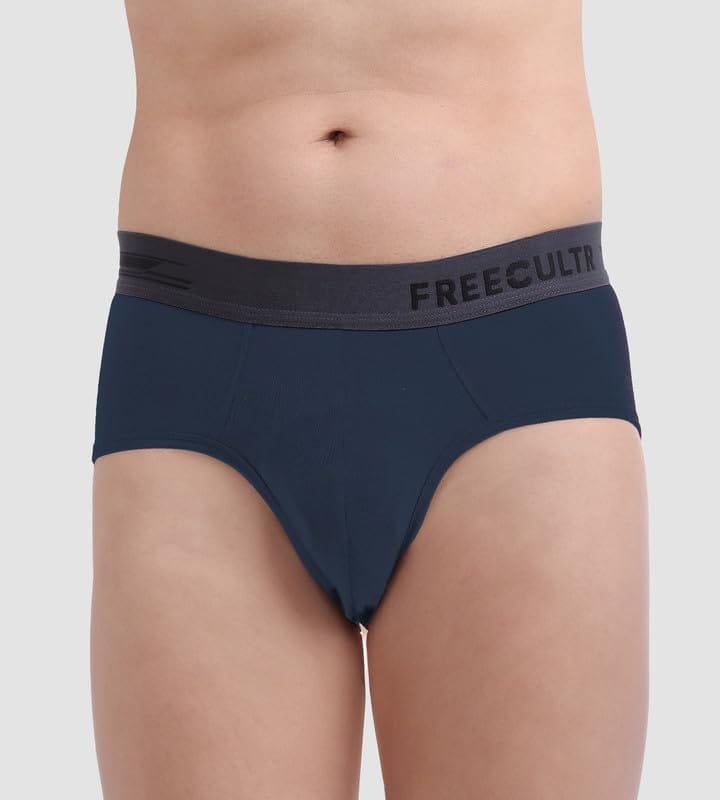 FREECULTR Men's Underwear Anti Bacterial Micromodal Airsoft Brief - Non Itch No Chaffing Sweat Proof Pack of 1-Prussian Blue