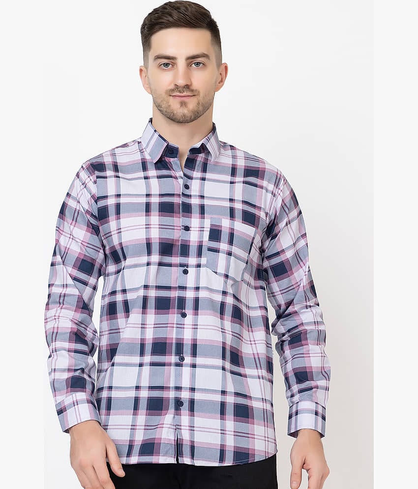 MODERNITY Cotton Blend Regular Fit Checks Full Sleeves Men's Casual Shirt - Purple ( Pack of 1 )
