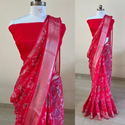 moss silk saree- butterfly chiffon Foil print