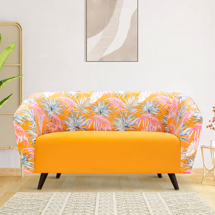 Meadow Mustard Palm Loveseat