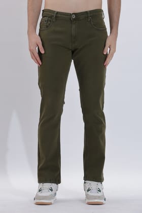 Men's Straight Fit Denim Jeans Olive | Cactus-32