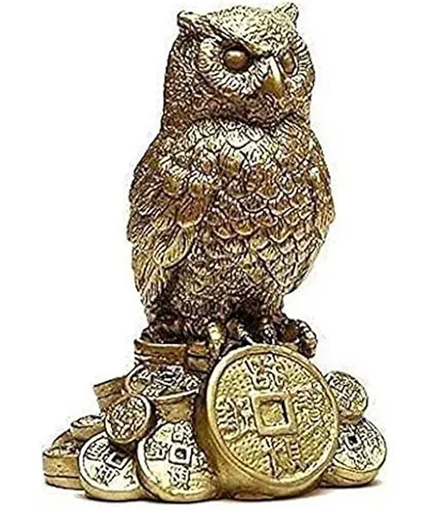 MAMTA TRADER Resin Laxmi Owl Idol ( 5 cm )
