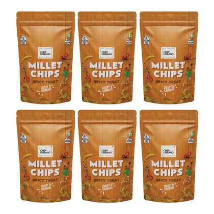 Chef Urbano Combo Chips Millets Spicy Treat Pouch 85 Gms Pack Of 6