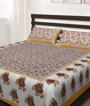 Uniqchoice Cotton Double Bedsheet ( Multi )