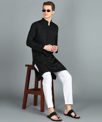 Preen Self Printed Ban Collar Kurta Pajama Set-M