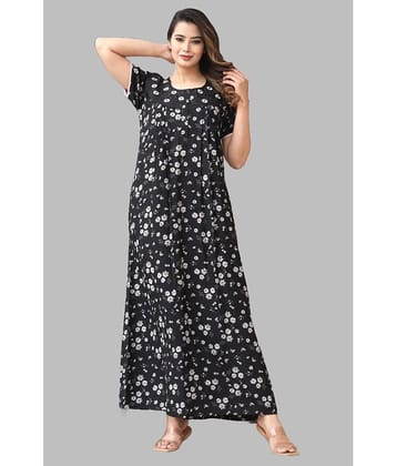 G4Girl Black Rayon Women's Nightwear Nighty & Night Gowns ( Pack of 1 )