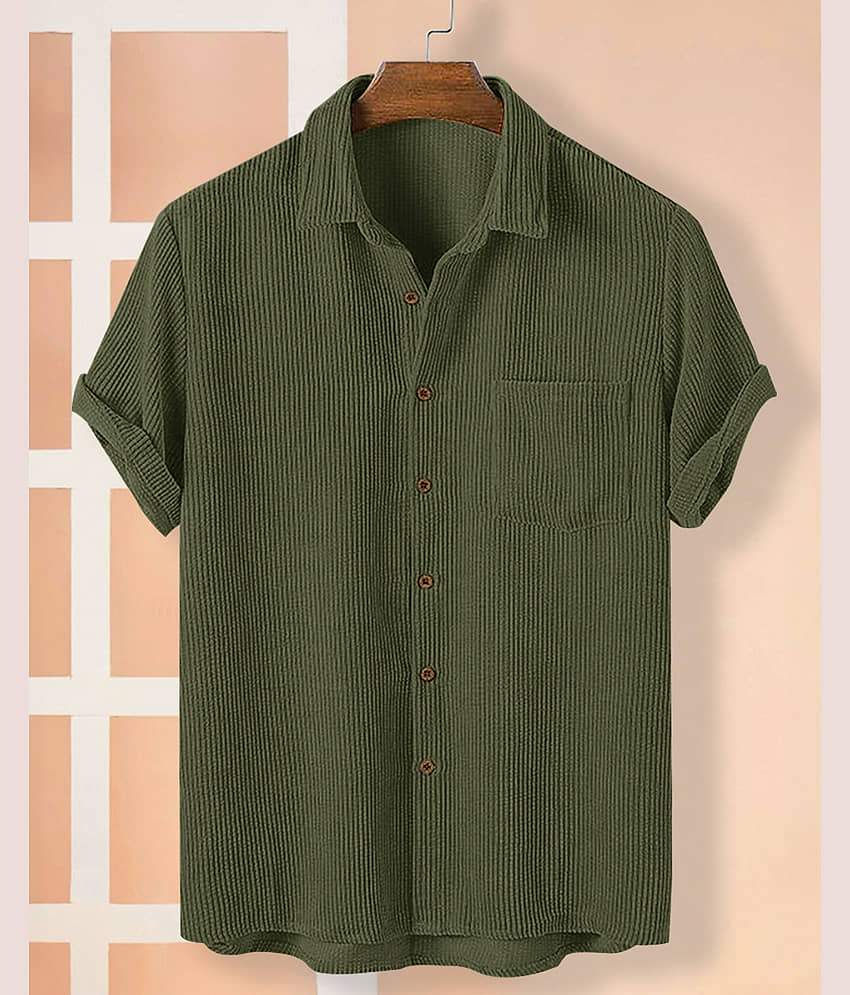 Eyebogler Cotton Blend Regular Fit Popcorn Textured Half Sleeves Men's Casual Shirt - Wine ( Pack of 1 )